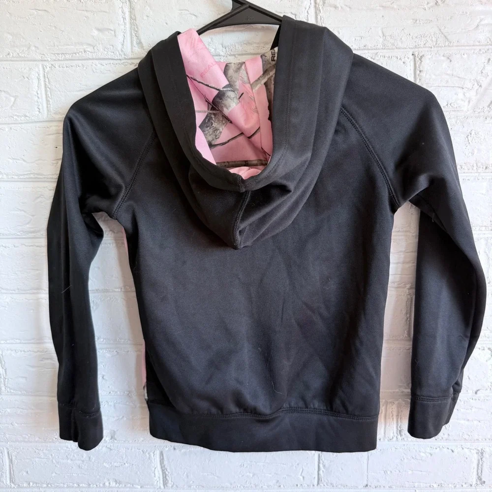 Under Armour Girls Youth Size 6X Black Pink Camo Zip Up‎ Hoodie Athletic